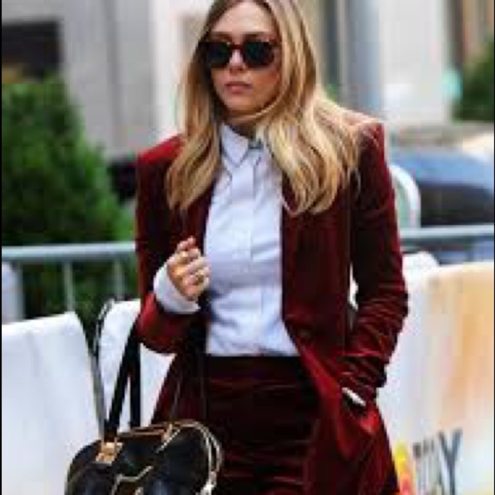 Vintage Velvet Red Blazer